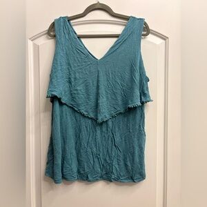 Motherhood Maternity Blue Layered Tank Top